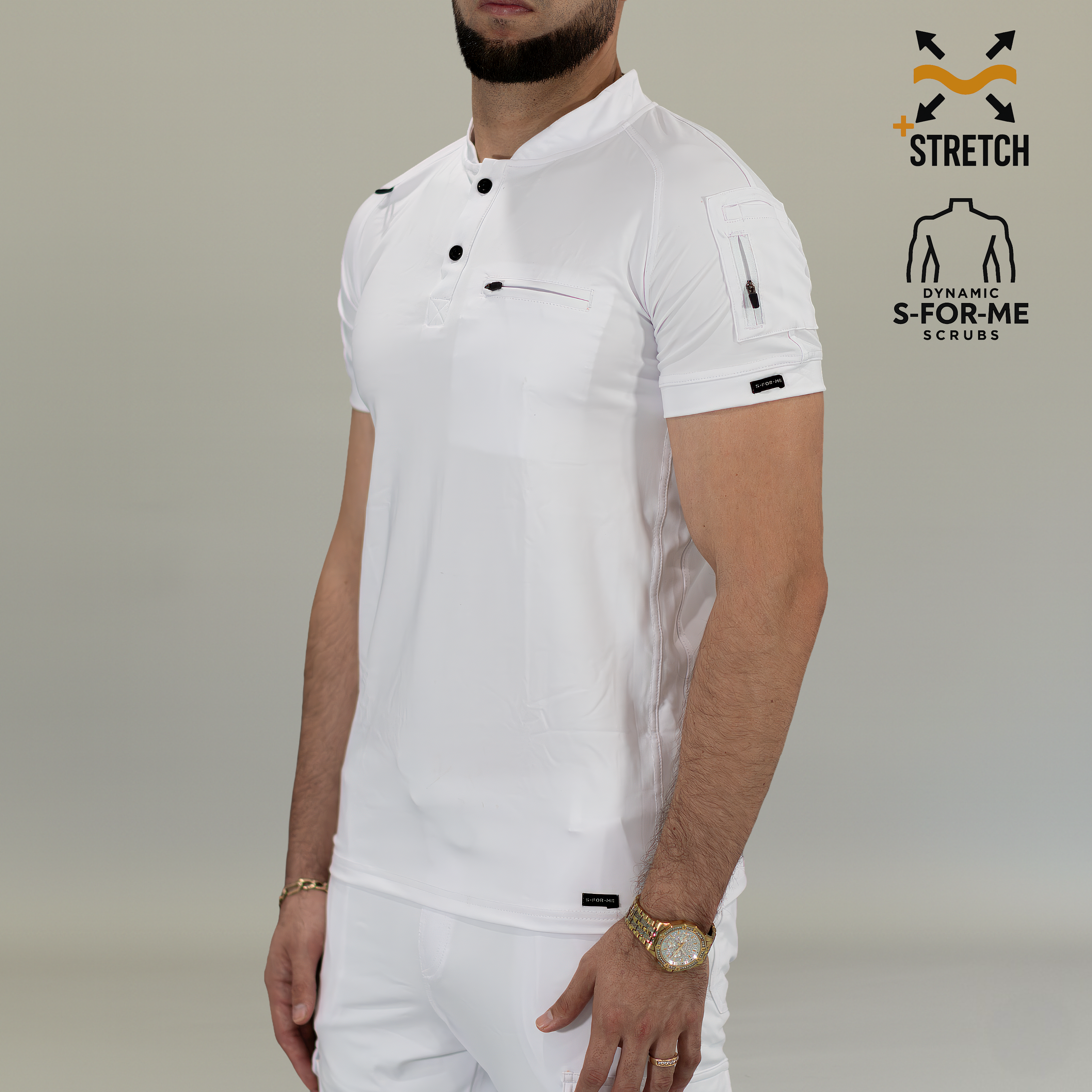 Filipina Quirúrgica Blanca Hombre, Scrubs 901 Super Stretch