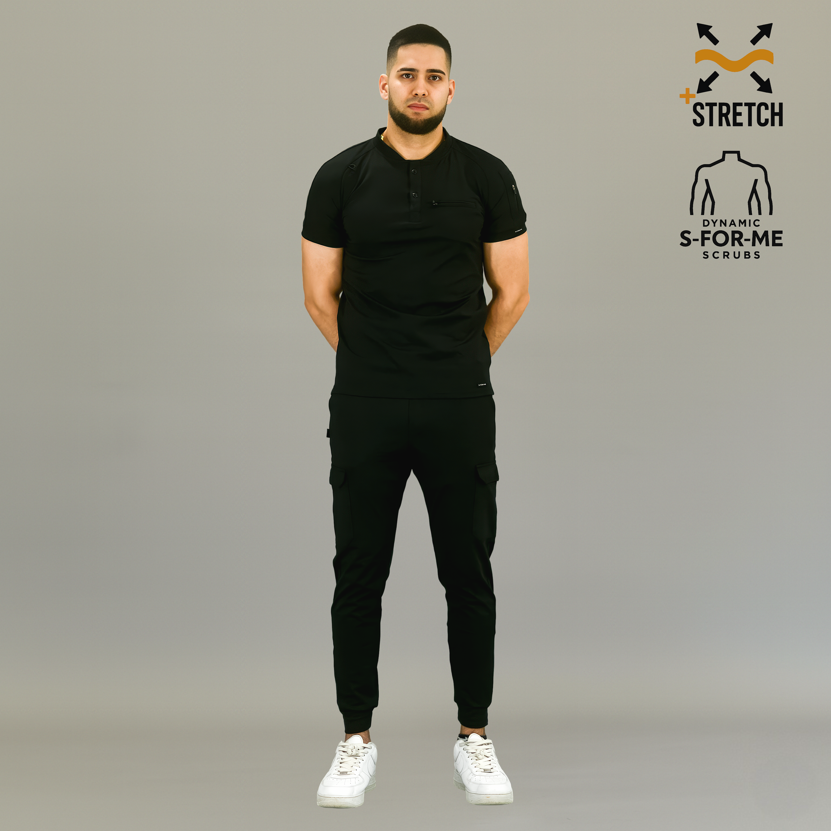 Conjunto Quirúrgico Hombre · Modelo 901 Super Stretch · Negro