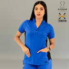Filipina Médica para Mujer Modelo 930 Azul Rey/Negro Superstretch