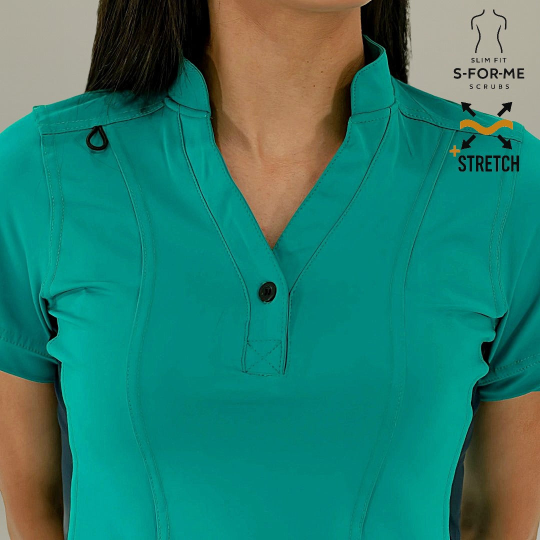 Filipina Médica para Mujer Modelo 930 Teal/Marino Superstretch