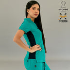 Filipina Médica para Mujer Modelo 930 Teal/Marino Superstretch