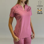 filipina scrubs 915 palo de rosa corte estilizado super stretch mujer sandel medica