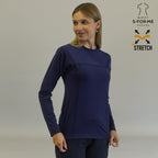 blusa under scrub azul marino mujer manga larga espalda sandel medica
