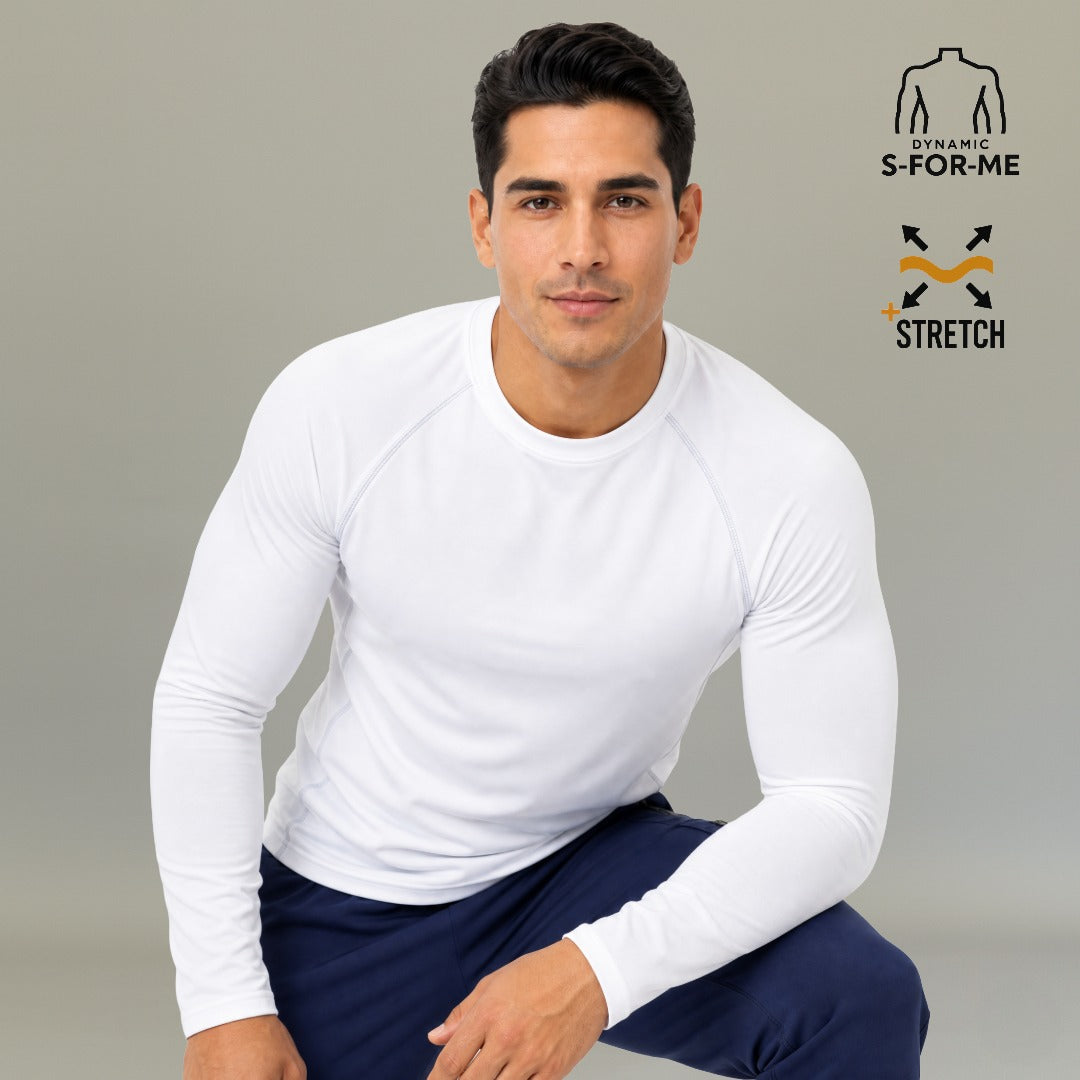 Camisa Under Scrub Hombre Manga Larga | Blanco (White) Super Stretch