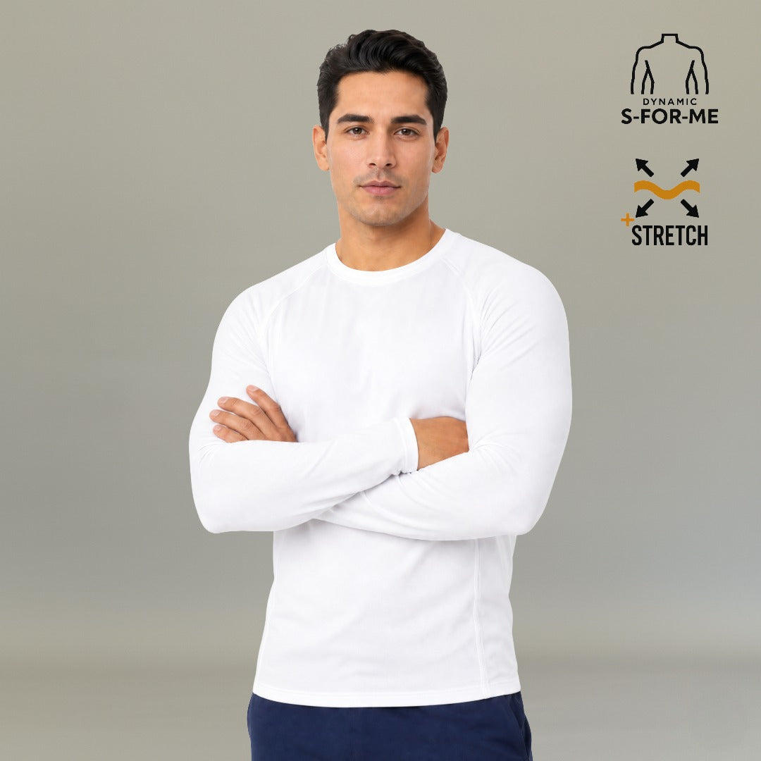 Camisa Under Scrub Hombre Manga Larga | Blanco (White) Super Stretch
