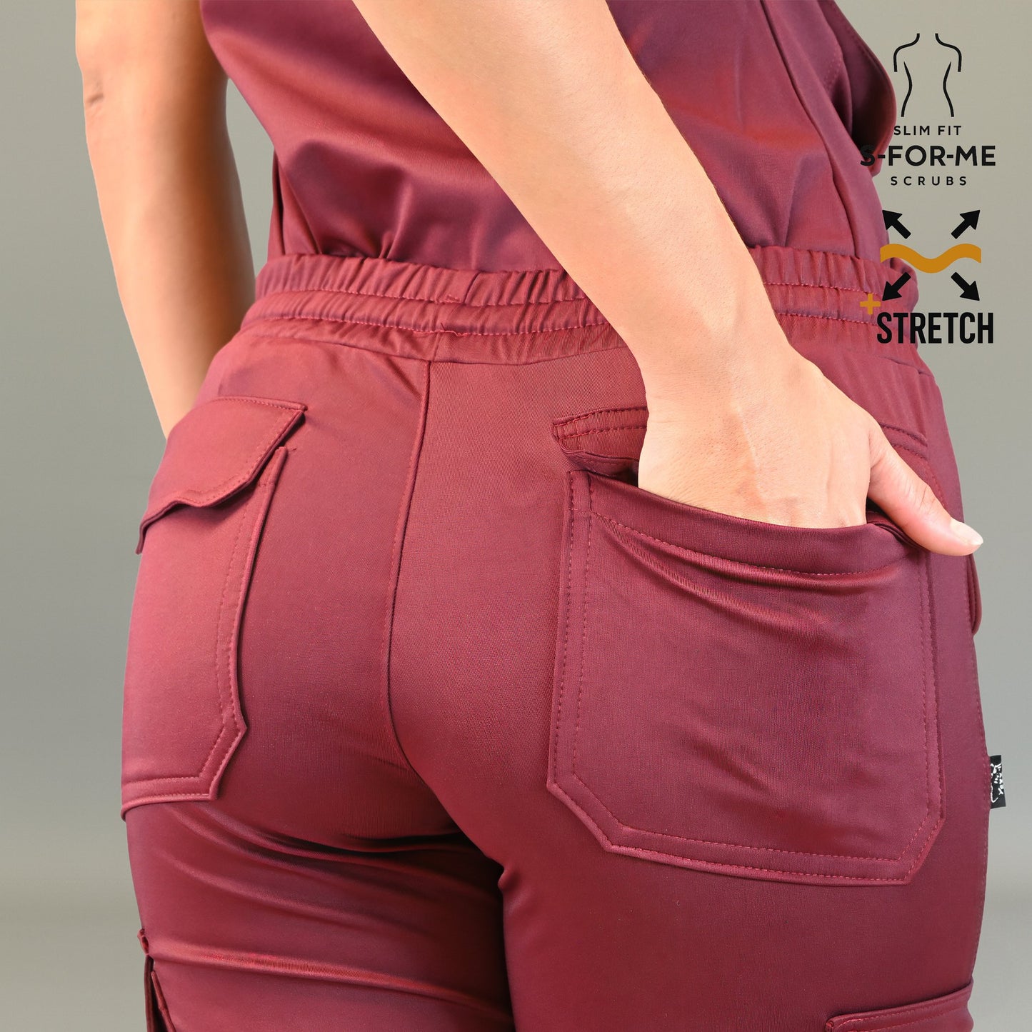 Jogger Est. 910 Quirúrgico, Vino Mujer Super Stretch, Scrubs 910