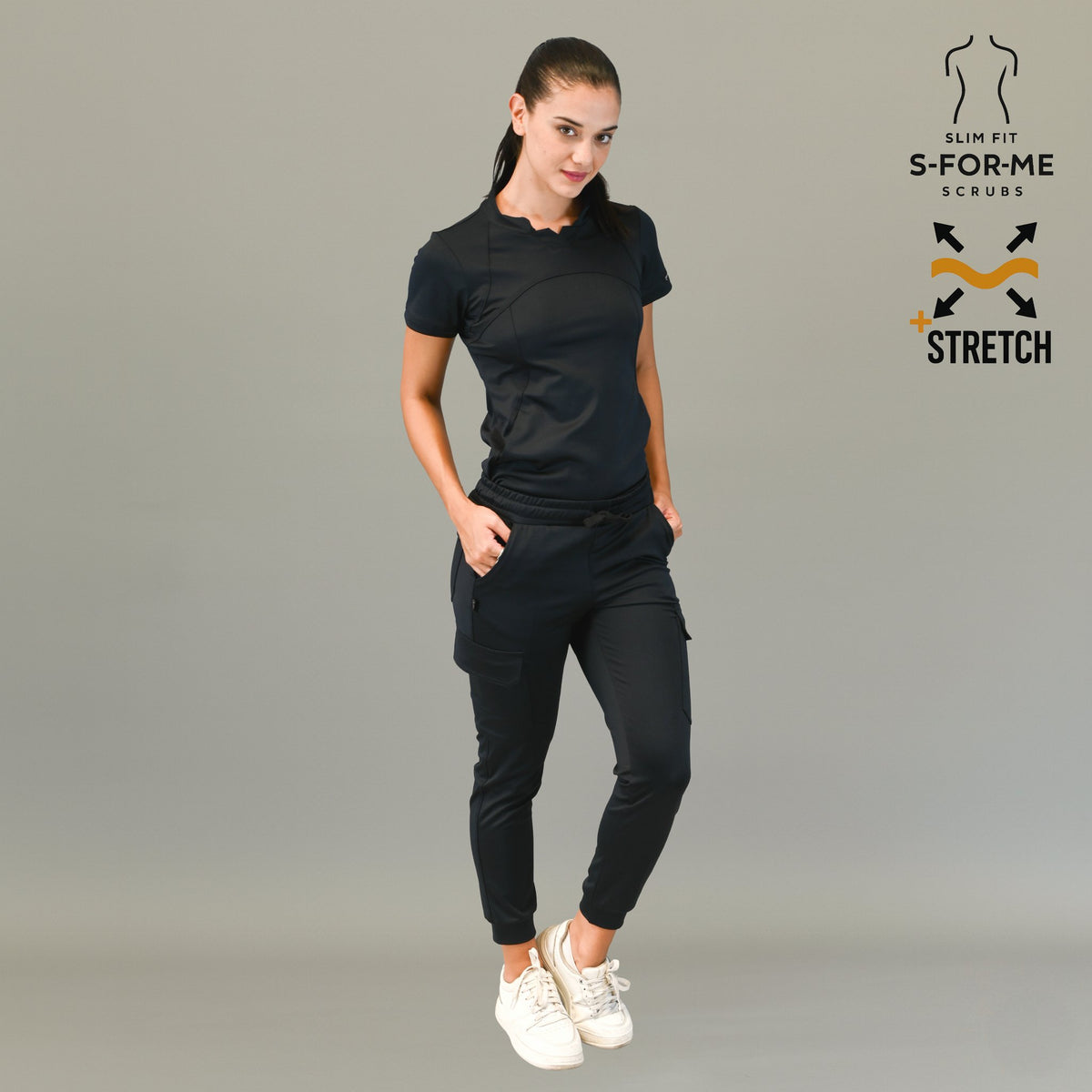 Filipina Quirúrgica Negra para Mujer Est. 910 | Super Stretch | Sandel ...