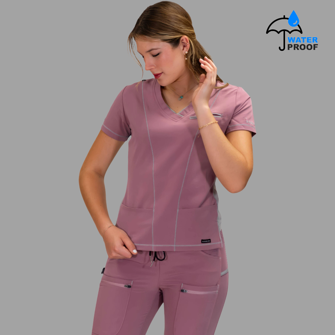 Filipina Quirúrgica Palo de Rosa/Gris 300 Mujer Antifluido, Scrubs