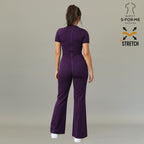 Jumpsuit quirúrgico femenino color uva slim fit para doctoras y enfermeras