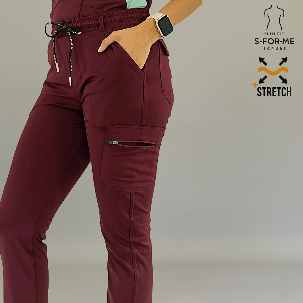 Pantalón Médico Quirúrgico para Mujer 930 - Color Vino Superstretch