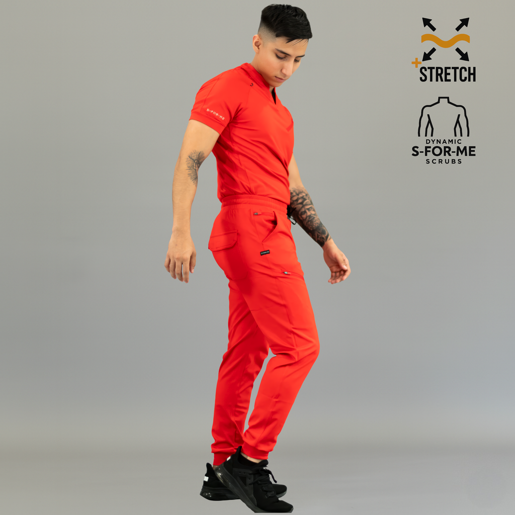 Conjunto Quirúrgico Hombre · Scrubs 905 Super Stretch · Rojo