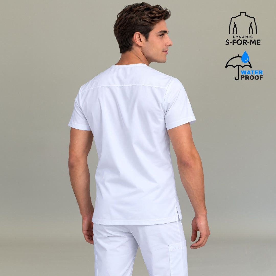 Filipina Quirúrgica 501 universal licra Hombre Blanca Cuello V