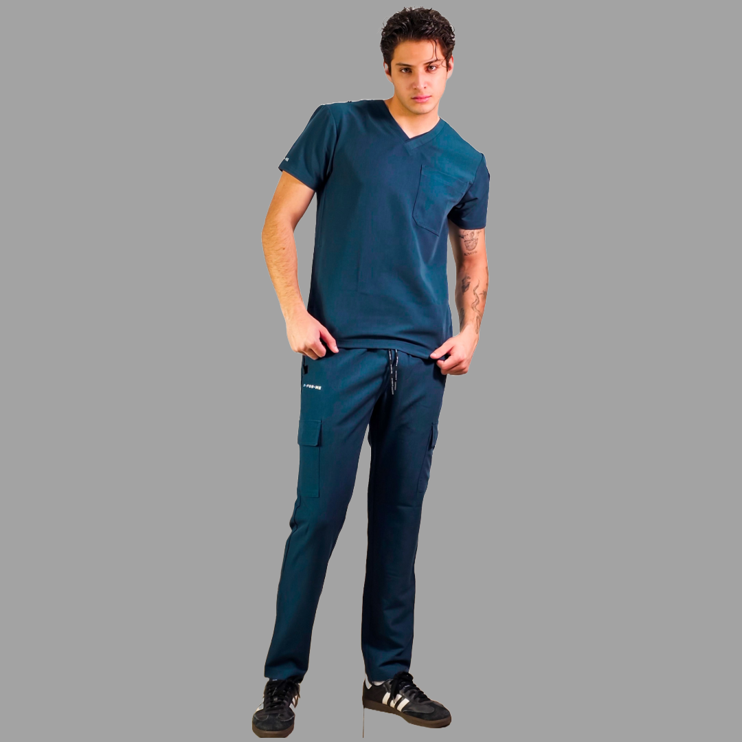 Conjunto Quirúrgico Antifluido Hombre – Estilo 300 Azul Caribe