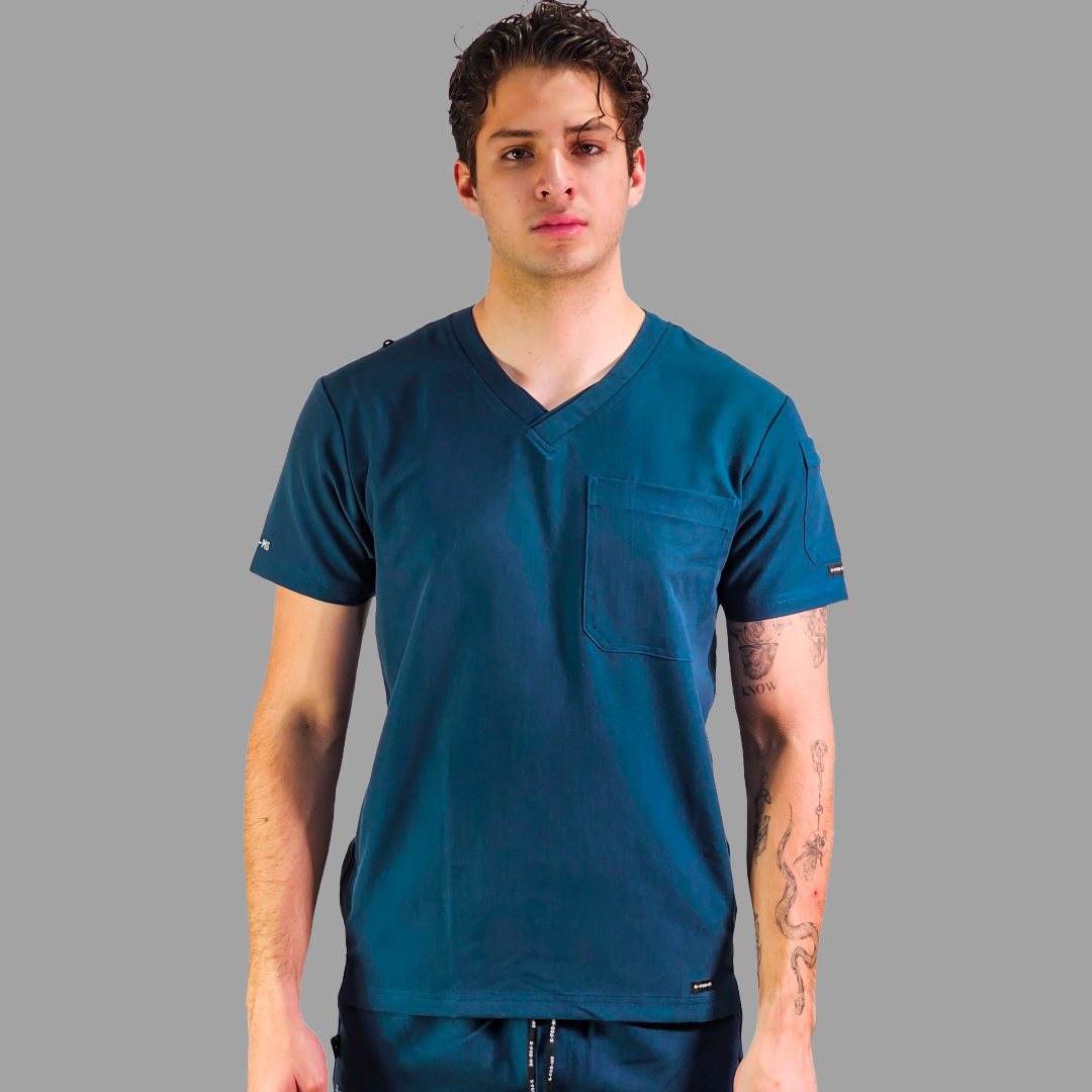 Conjunto Quirúrgico Antifluido Hombre – Estilo 300 Azul Caribe