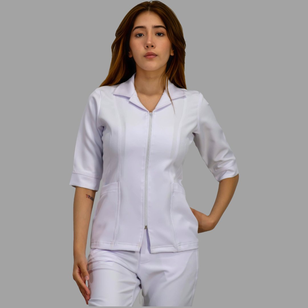 Filipina Mujer Alviero stretch Antifluido Sport Cierre Manga 3/4