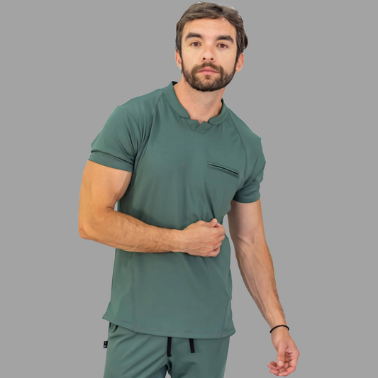 Filipina Quirurgica Hombre Verde Pino Super Stretch (Scrubs Est. 910)