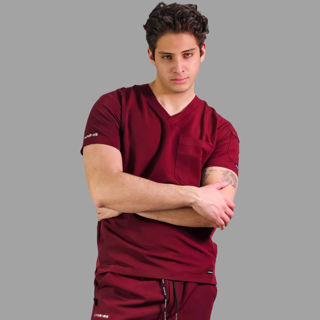 Conjunto Quirúrgico Antifluido Hombre – Estilo 300 Vino