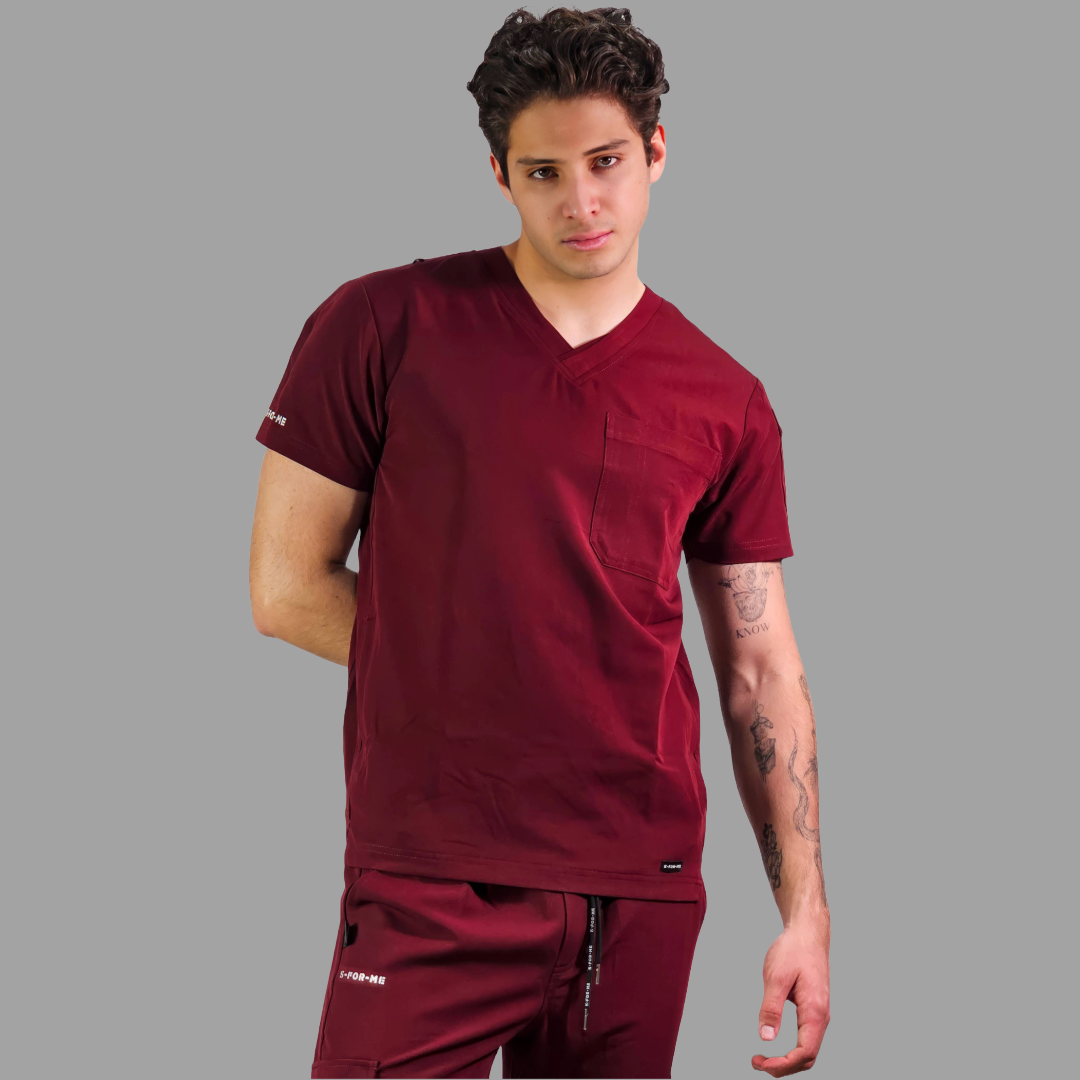 Conjunto Quirúrgico Antifluido Hombre – Estilo 300 Vino