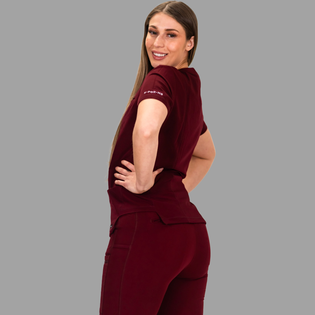 Conjunto Quirúrgico Antifluido Mujer – Estilo 300 Vino