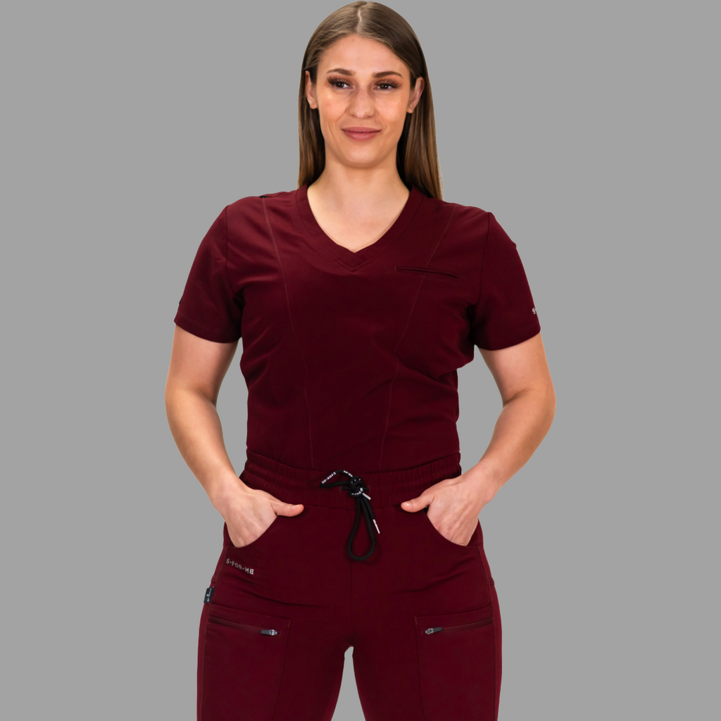 Conjunto Quirúrgico Antifluido Mujer – Estilo 300 Vino