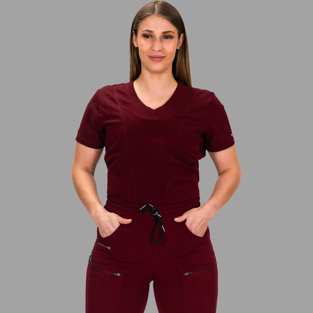Conjunto Quirúrgico Antifluido Mujer – Estilo 300 Vino