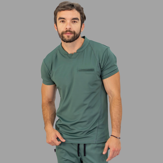 Filipina Quirurgica Hombre Verde Pino Super Stretch (Scrubs Est. 910)