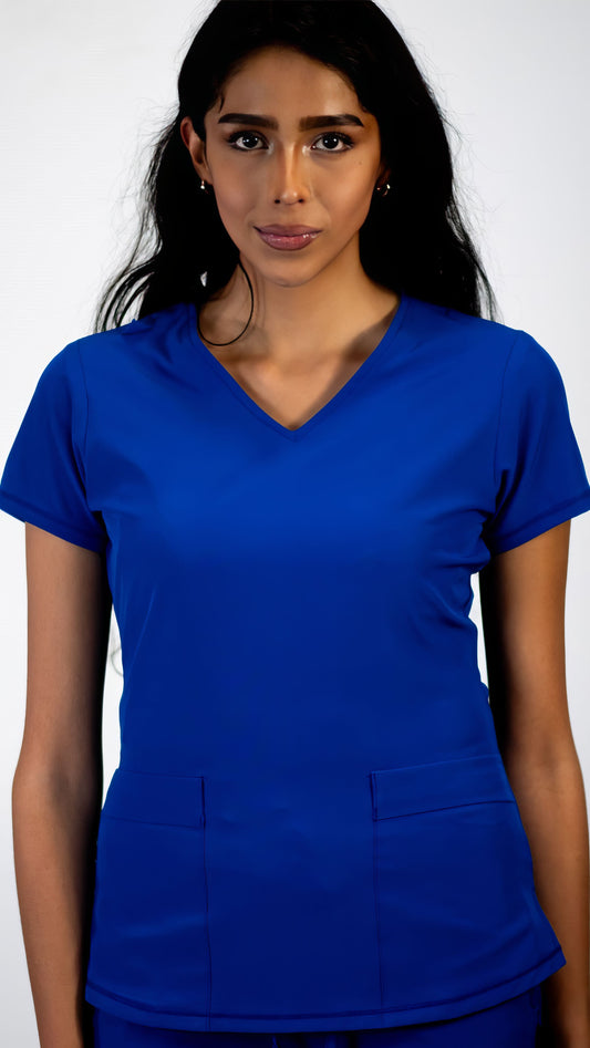 Filipina Quirúrgica Azul Rey Mujer F.W, Scrubs 600 (Uniformes Medicos)