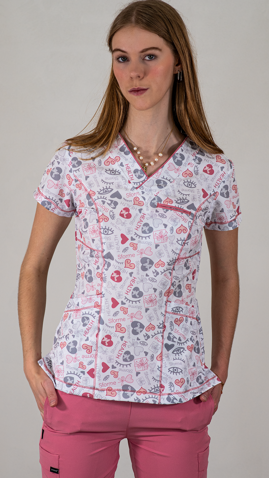 Filipina Quirurgica Estampada Sforme Health Rosa Mujer FW