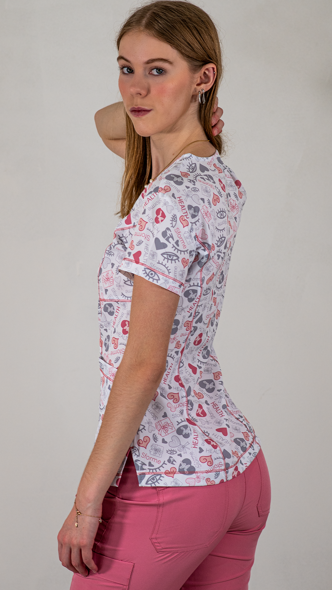 Filipina Quirurgica Estampada Sforme Health Rosa Mujer FW