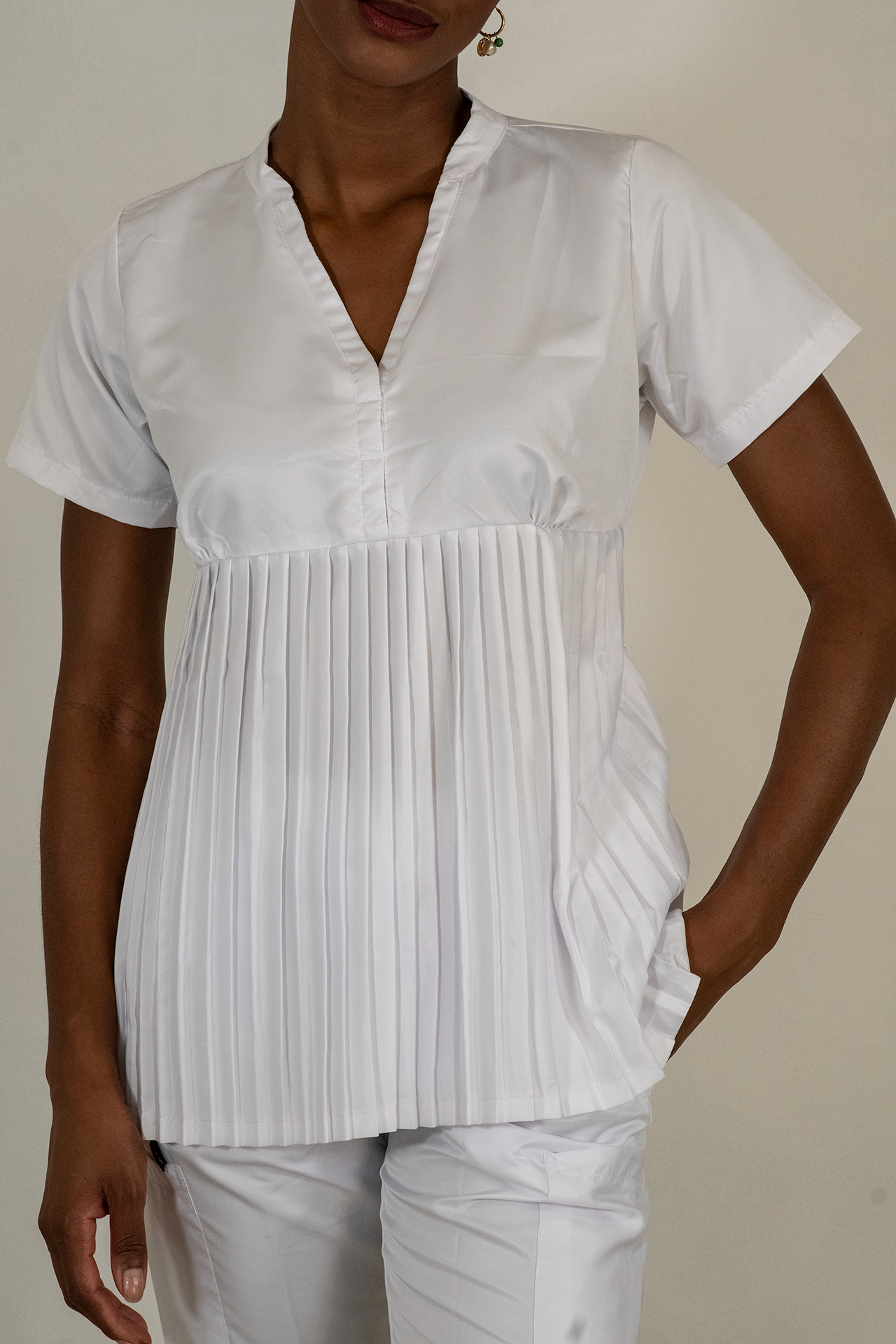 Filipina Clinica Pastelones Top 705 Blanco Maternidad Microfibra