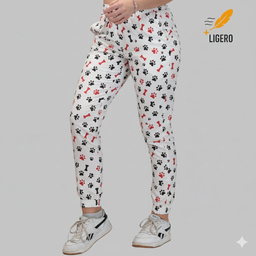 Jogger de Scrubs 2 bolsas Paw Huellas mujer F.W