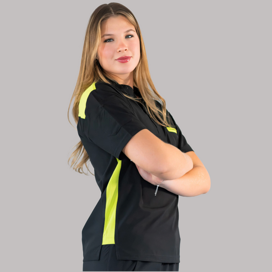 Filipina Quirúrgica Unisex Negra/Lima, Scrubs 520