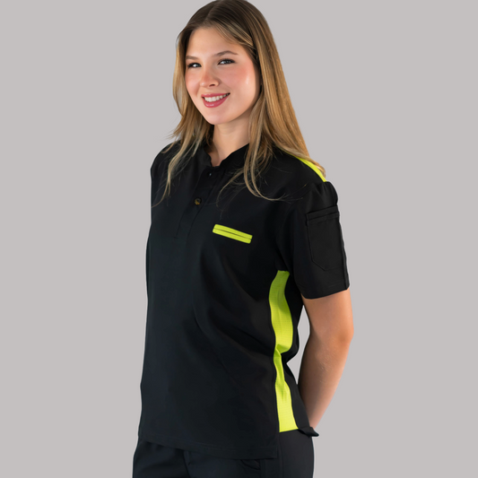 Filipina Quirúrgica Unisex Negra/Lima, Scrubs 520