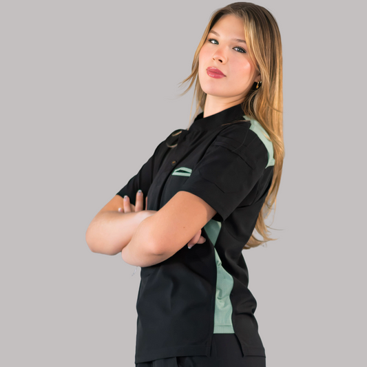 Filipina Quirúrgica Unisex Negra/Green Bay, Scrubs 520