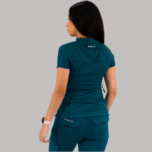 Filipina Quirúrgica Super Stretch Azul Caribe Mujer, Scrubs 905