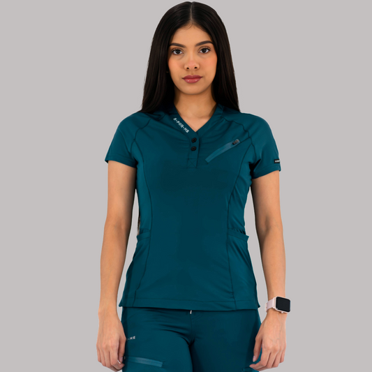 Filipina Quirúrgica Super Stretch Azul Caribe Mujer, Scrubs 905
