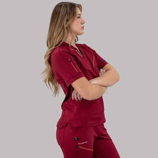 Filipina Unisex Quirúrgica Super Stretch Vino, Scrubs 905