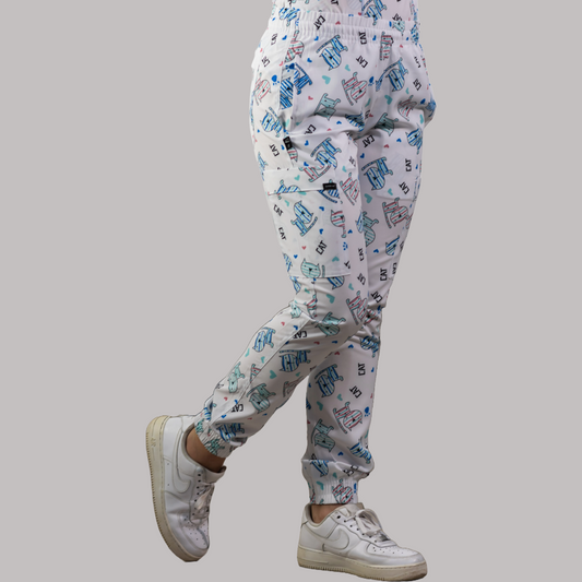 Jogger 6 bolsas Estampado cats Mujer F.W