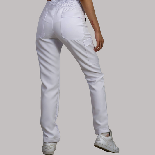 Pantalón Stretch 6 bolsas extra blanco, stretch Mujer, Antifluido