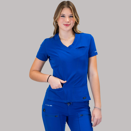 Filipina Quirúrgica Azul Rey Mujer, Scrubs Antifluido Est. 300
