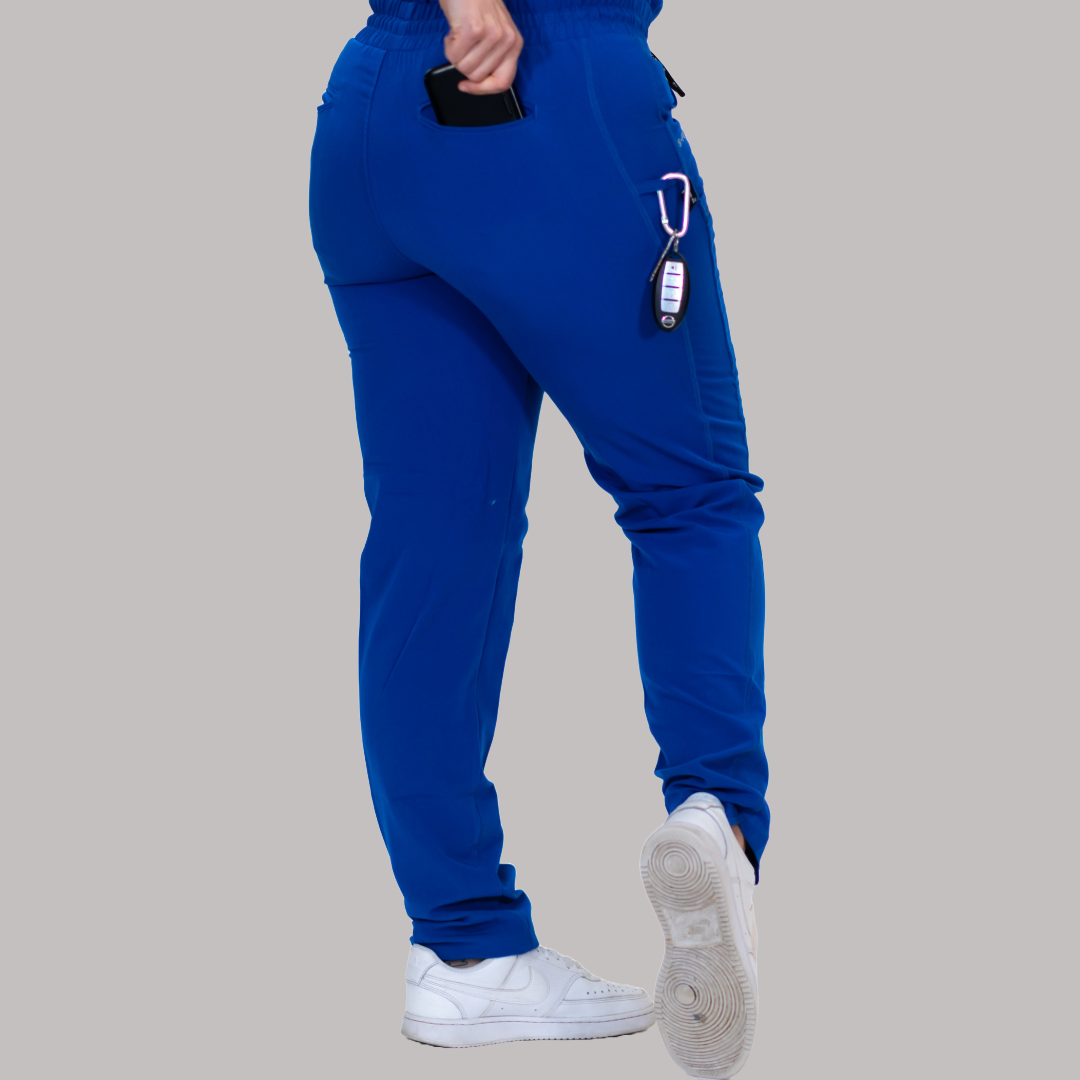 Pantalón Quirúrgico Azul Rey Mujer, Scrubs Antifluido 300