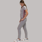 Uniforme médico mujer con filipina antifluido gris perla rosa Scrubs 300