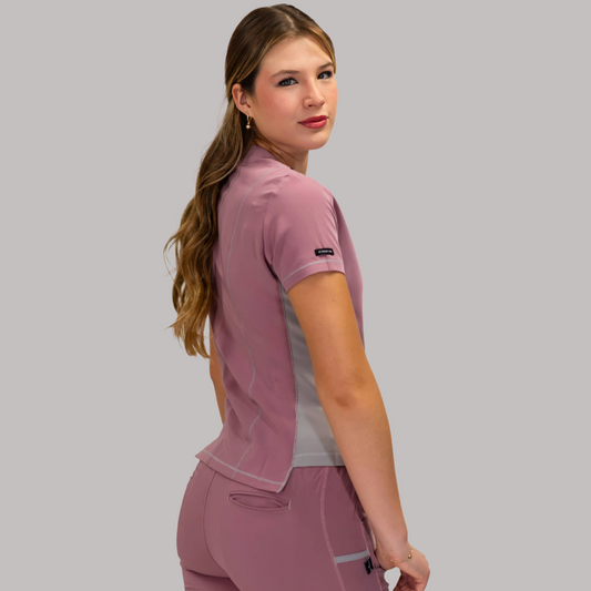 Filipina Quirúrgica Palo de Rosa/Gris 300 Mujer, Scrubs Antifluido