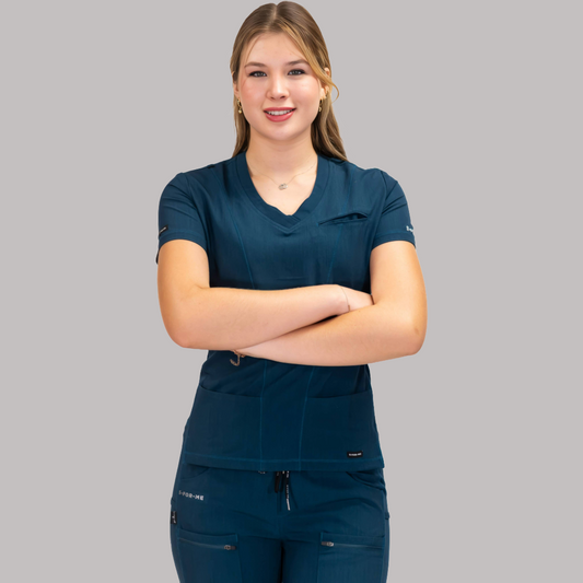 Filipina Quirúrgica Azul Caribe Mujer, Scrubs Antifluido Est. 300