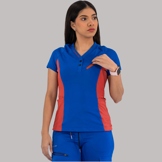 Filipina Quirúrgica Super Stretch Azul Rey - Chedron Mujer, Scrubs 905
