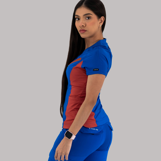 Filipina Quirúrgica Super Stretch Azul Rey - Chedron Mujer, Scrubs 905