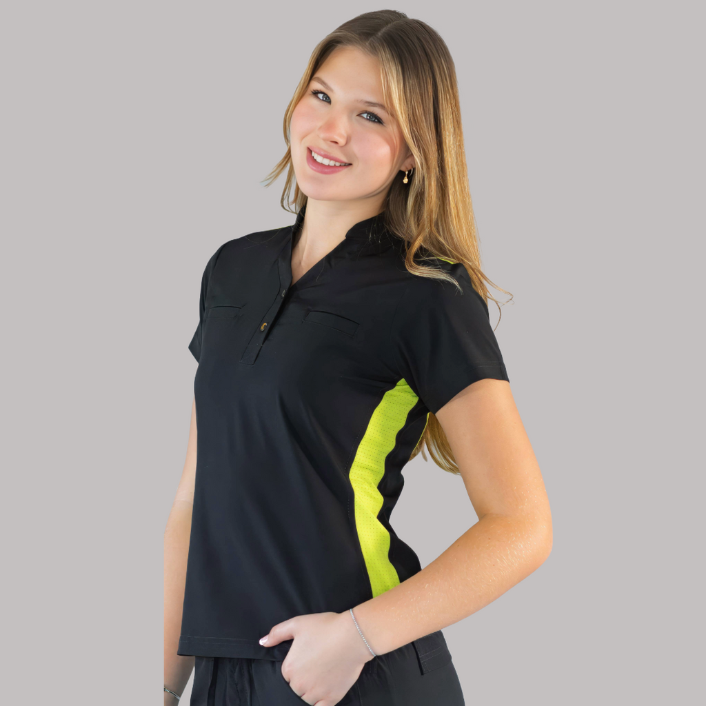 Filipina Quirúrgica Negro/Lima Mujer, Scrubs 520