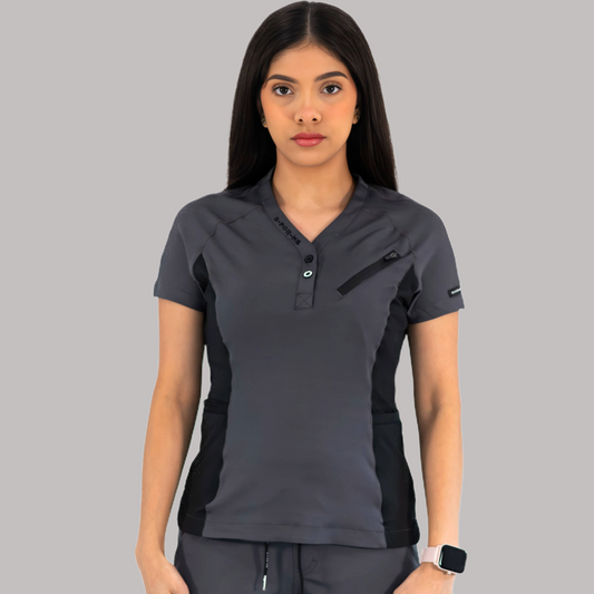 Filipina Quirúrgica Super Stretch Gris - Negro Mujer, Scrubs 905