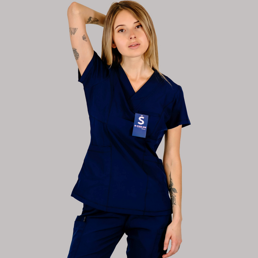 Filipina Quirúrgica Mujer Azul Mno Tono 2, Scrubs 501 FW (Uniformes Médicos)