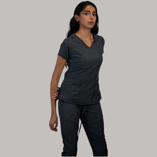 Filipina Quirúrgica Gris Oxford Mujer, Scrubs Est. 600 F.W (Uniformes Medicos)
